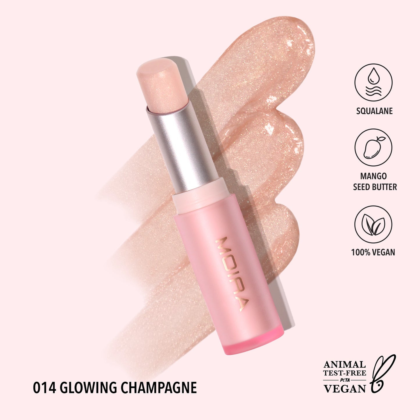 Glowing Champagne Luxury Lipstick Moira Cosmetics