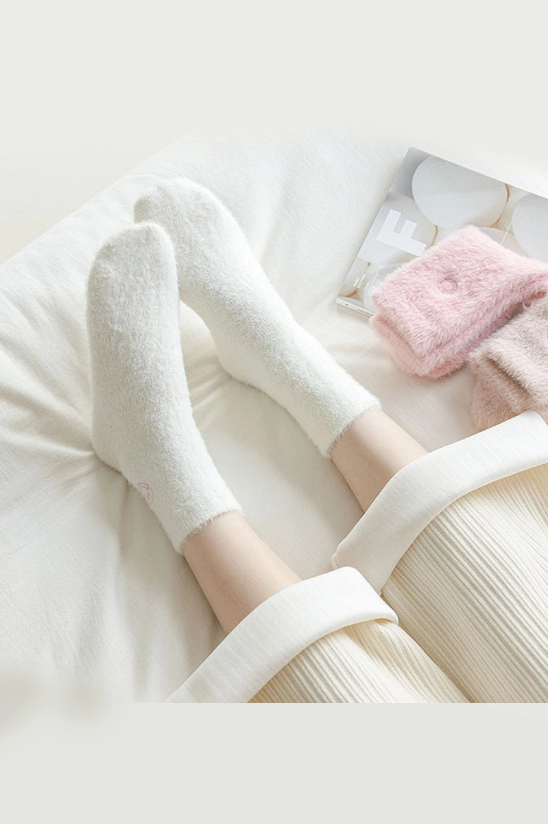 Smiley Face Fuzzy Socks GlamPak